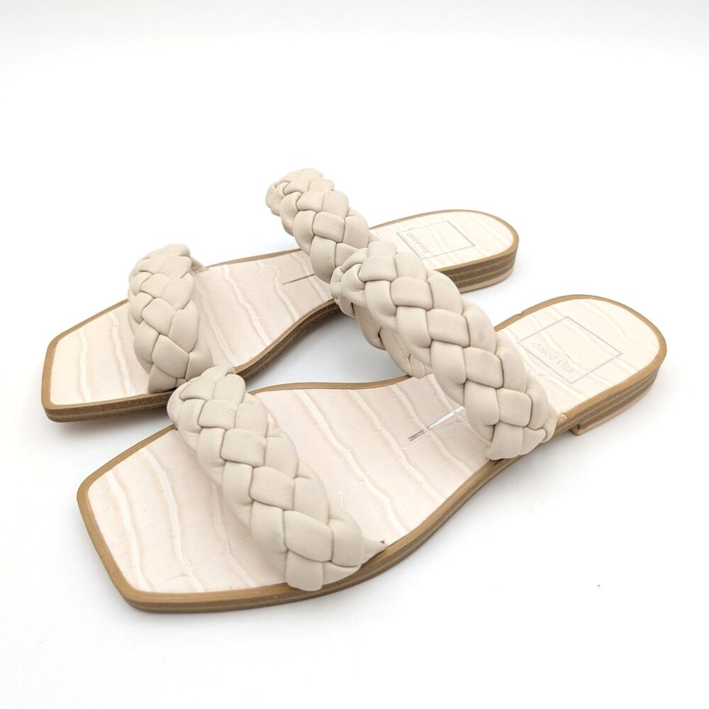 Dolce Vita Indy Braided Slide Flat Sandal Women's Ivory Size US6
